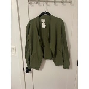 Caslon Women's XXS Green Open Front Cardigan‎ Sweater Nordstrom New with Tags